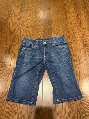 White House Black Market Dark Blue Cropped Denim Bermuda Jeans